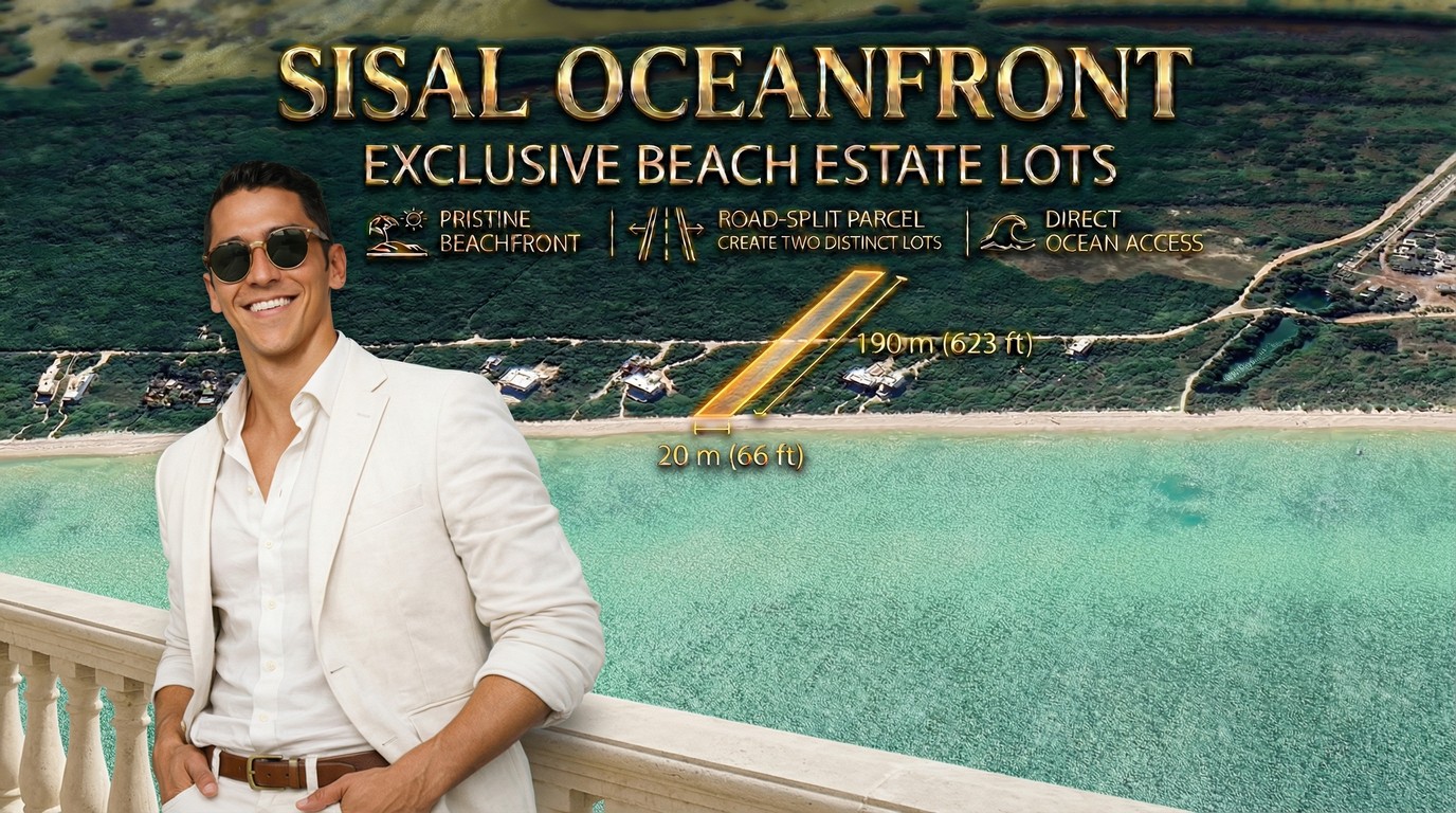 Land for sale in Sisal: 20×190 m beachfront with exceptional length and attractive price